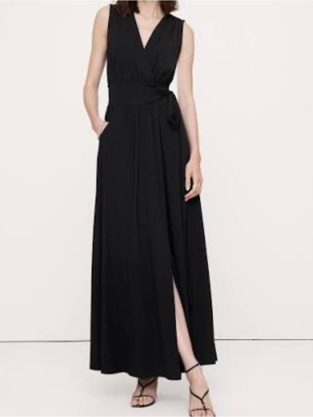 Banana Republic Black Maxi Dress With Front Slit